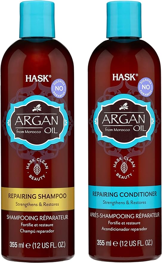 HASK ARGAN OIL Shampoo and Conditioner Set Repairing for All Hair Types