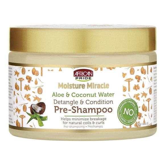 AFRICAN PRIDE Moisture Miracle Aloe & Coconut Water Pre-Shampoo (12oz)