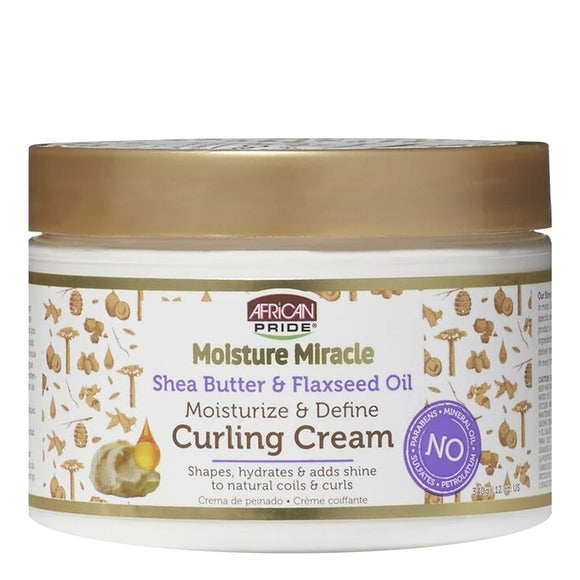 AFRICAN PRIDE Moisture Miracle Shea Butter & Flaxseed Oil Curling Cream (12oz)
