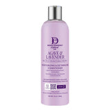 Purple conditioner bottle with silver cap on a white background