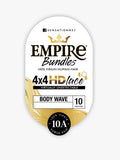 SENSATIONNEL EMPIRE BUNDLES 4×4 HD CLOSURE BODY WAVE 12 inch