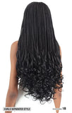 Black braided hair extension with curls on a white background