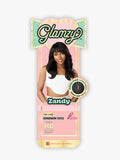 Glamzy Zandy HD Lace Crown Wig packaging with a woman's face on a pink background