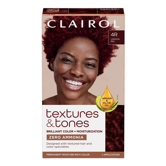 TEXTURES & TONES Permanent Moisture Rich Hair Color Kit - 4R Crimson Red