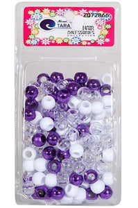 Tara Bead Purple/White/Clear Large Pack
