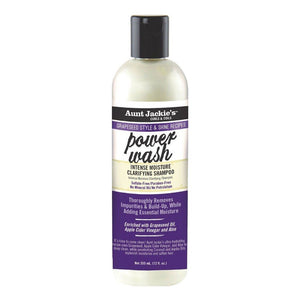 AUNT JACKIE'S |  Grapeseed Power Wash Intense Moisture Clarifying Shampoo (12oz)