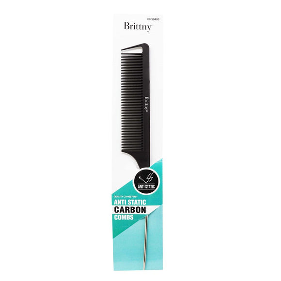 BRITTNY Anti Static Carbon Parting Pin Tail Comb
