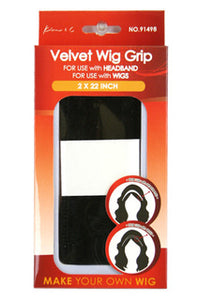 KIM & C | Velvet Wig Grip 2" x 22" - Black